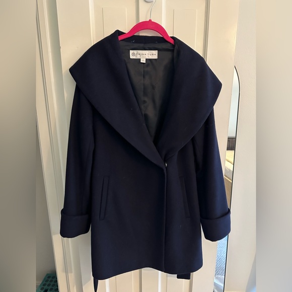 Trina Turk cashmere/wool Classic Wrap Coat (4) - Picture 2 of 5